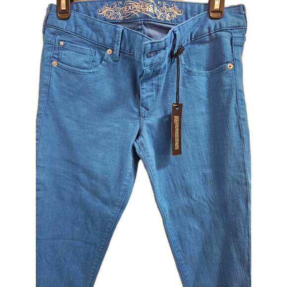 Express Women Stella Regular Fit Jean Legging Low Rise Electric Blue Size 6 NWT - Picture 5 of 14